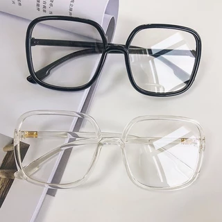 👓เกาหลีรุ่นแฟชั่นสายตาสั้นแว่นตา 👓 0 ° ~ 600 °องศาชายและหญิง ป้องกันแสงสีฟ้า แว่นตาสายตาสั้น กรอบแว่นตา Super Light Square ขนาดใหญ่ 099