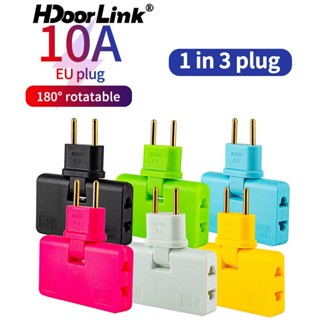 Hdoorlink 3 In 1 ปลั๊กต่อขยาย แบบหมุนได้ EU แปลงมินิ บาง ไร้สาย เต้าเสียบ อะแดปเตอร์ ครัวเรือน สะดวกสบาย