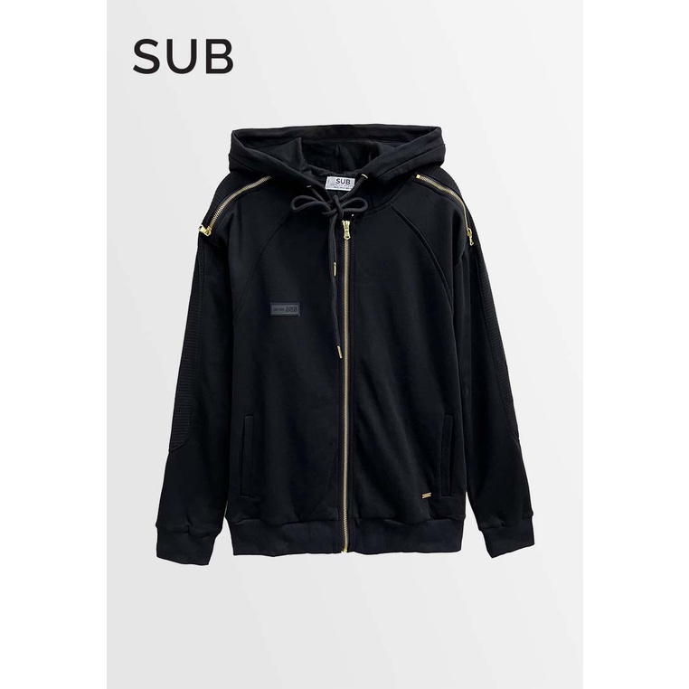 SUB Men Hoodies Jacket - สีดํา - H2M643