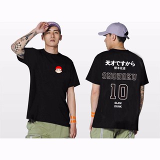 NEXแขนสั้นโอเวอร์ไซส์เสื้อยืดแขนสั้น  Sakuragi Flower Road 10 Number Style Kaede Rukawa Slam Dunk Harajuku Tshirt S-5XL