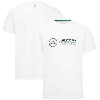 เสื้อยืดคอกลม พิมพ์ลายโลโก้ Mercedes AMG Petronas F1 ขนาดใหญ่ แฟชั่นฤดูร้อน สําหรับผู้ชาย และผู้หญิง มีสีดํา และสีขาว 2023