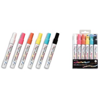 UMAJIRUSHI ปากกาเขียนกระจก เขียนกระจก glass board marker set 6 สี นำเข้าจากญี่ปุ่น