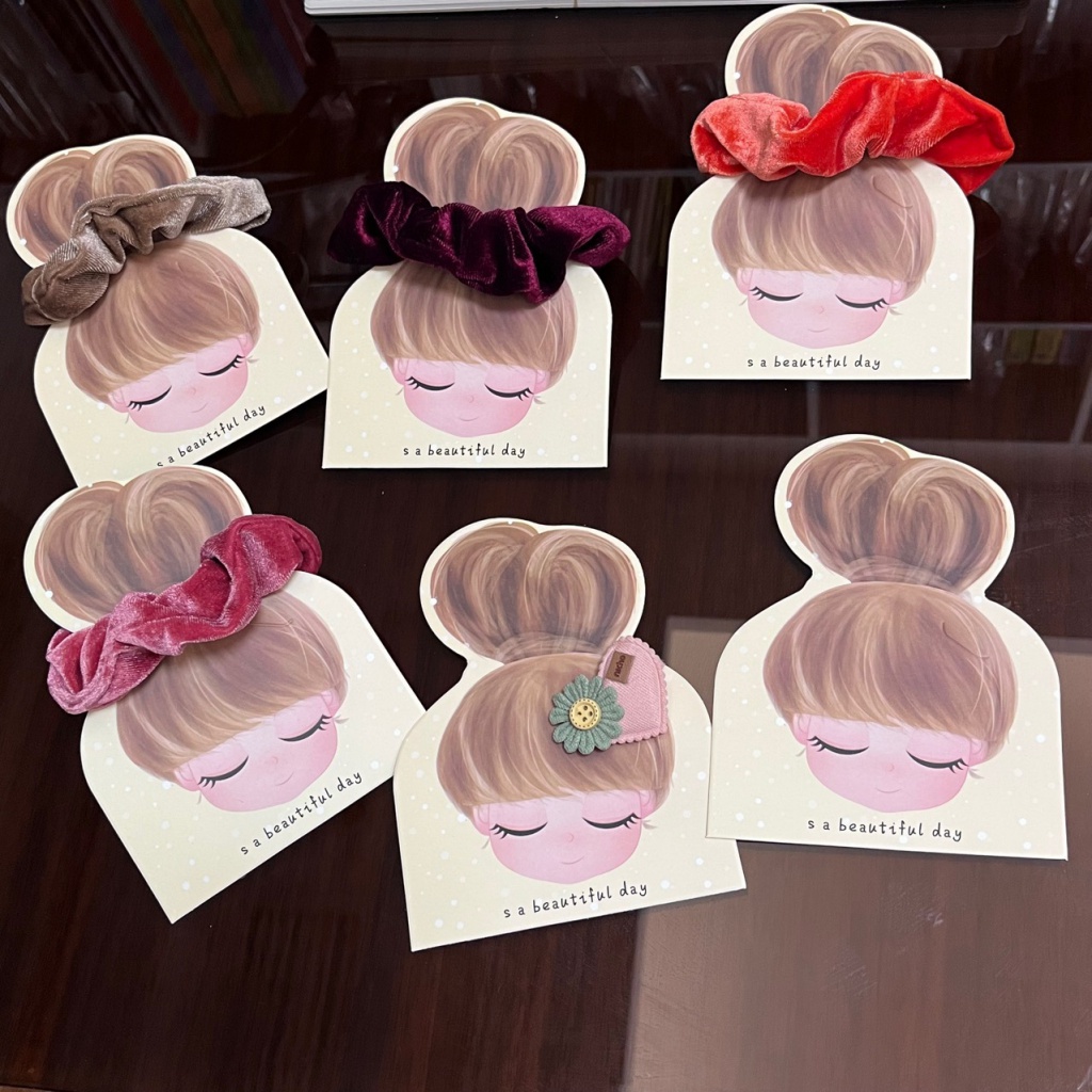 พร้อมส่ง ขายดี กิ๊บติดผม กระดาษการ์ด รูปตุ๊กตาน่ารัก สไตล์เกาหลี แฮนด์เมด diy 50-100 แผ่น