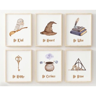 โปสเตอร์ผ้าใบ ลายภาพยนต์ Harry Potter สําหรับตกแต่งบ้าน ห้องนอนเด็ก