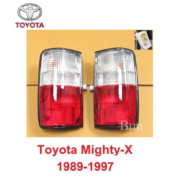 ไฟท้าย (สองสี) TOYOTA HILUX MIGHTY-X RN85 LN106 MK3 1989-1997 โตโยต้า ไมตี้เอ็กซ์ ไฟท้ายรถ ไฟหลังกระบะ ไฟ แต่งไฟ  W