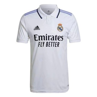 เสื้อกีฬาแขนสั้น ลายทีม Real Madrid 22-23 ชุดเหย้า สีขาว