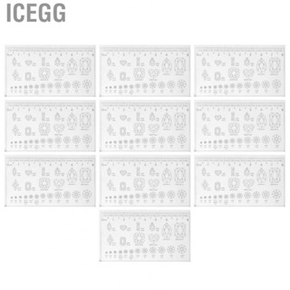 Icegg Acrylic Nail Kit 10pcs Nail Flexible Measuring Ruler Ultra Thin Portable Soft Transparent Nail Art Ruler