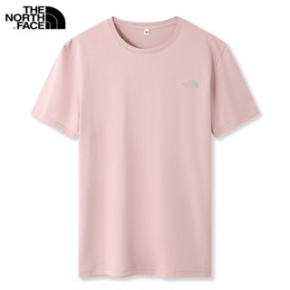 The North Face เสื้อยืดคอกลม แขนสั้น ผ้าฝ้าย ทรงหลวม ระบายอากาศได้ดี แห้งเร็ว สีพื้น แบบเรียบง่าย สไตล์ฝรั่งเศส สําหรับผู้หญิง