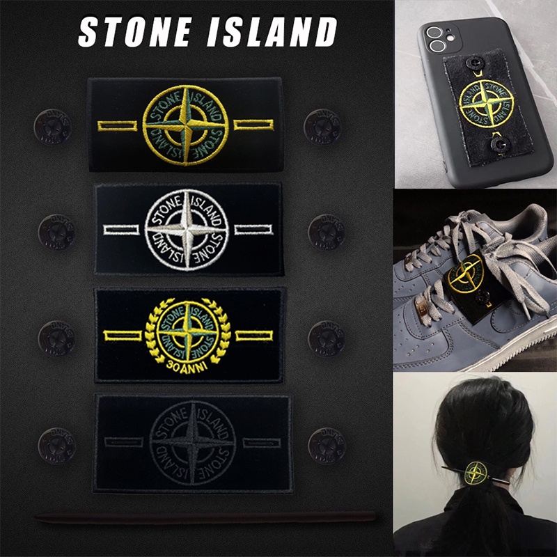 STONE ISLAND เกาะหินเย็บปักถักร้อยสติ๊กเกอร์ปลอกแขนตราผีเสื้อผ้ารองเท้าตกแต่งขุดหลุม