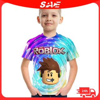 เสื้อยืดแขนสั้น พิมพ์ลายการ์ตูน Roblox 3 มิติ ระบายอากาศ ลําลอง สําหรับผู้หญิง