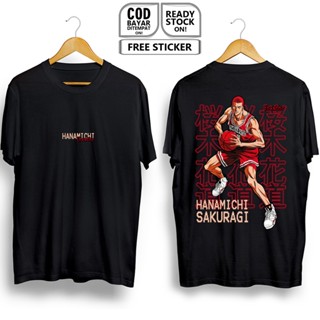 เสื้อยืดผ้าฝ้ายพิมพ์ลายตัวการ์ตูนญี่ปุ่น Sakuragi ดอกไม้ถนนรอบการผลิตเสื้อยืดพิมพ์ลาย