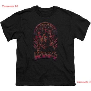 YJOเสื้อยืดผ้าฝ้ายพิมพ์ลายแฟชั่นKiss - Youth Boy Comic Style T-Shirt คิส วงร็อค เสื้อพิมพ์ลาย เสื้อแนวสตรีท เสื้อยืดผู้ห