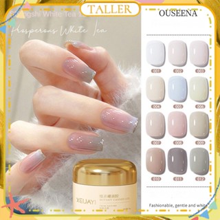 ✧ Ready Stcok Xiejayi White Tea Series เจลทาเล็บ Japanese White Moonlight White Milk Nude Color Ice Transparent Phototherapy Glue Nail Art For Nail Shop Canned 15G HEIGHT