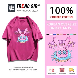 ⚡พร้อมส่ง⚡️เสื้อยืด oversize cotton 100 เสื้อยืดคอกลม ทรงหลวมเสื้อยืดโอเวอร์ไซส์แฟชั่นสไตร์เกาหลีมี7สี M-3XL