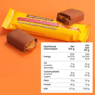 sweden barebells soft protein bar caramel choco 16g protein no sugar added