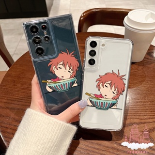 เคสโทรศัพท์มือถือ ซิลิโคนนิ่ม กันกระแทก กันรอยกล้อง ลาย Ponyo on the Cliff สําหรับ Samsung Galaxy S23 Ultra S22 S21 Plus S20 FE A20 A32 4G A03 Core