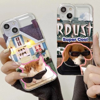 เคสโทรศัพท์มือถือ ซิลิโคนนิ่ม ใส กันกระแทก ลายสุนัขน่ารัก สําหรับ Samsung Galaxy A34 A54 A53 A52S 5G A33 A13 A22 A21S A32 A12 A51 S23 Ultra S22 Plus S21 S20 FE