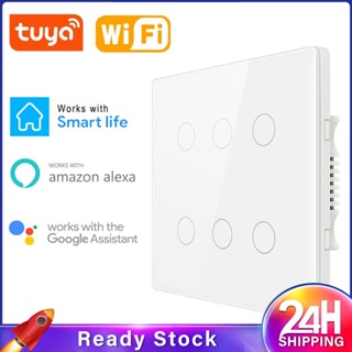 ❥❥Smart Wifi Touch Switch 124ข้อมูลจำเพาะของบราซิล Zero Live Wire Touch Switch 4/6/8 Gang Tuya App Control ทำงานร่วมกับ Alexa Google Home