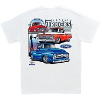 ใหม่ เสื้อยืดผ้าฝ้าย พิมพ์ลาย Ford Trucks Pickup F Y Block 1966 1955 1956 หลายขนาด สําหรับผู้ชาย【ไซซ์ 2T-6XL】 136424