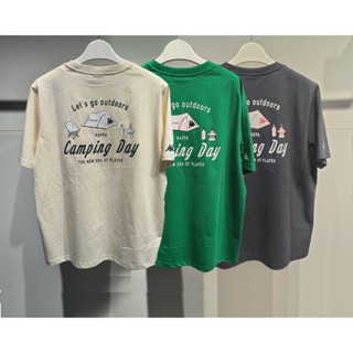 Kappa Kappa เสื้อยืดลําลอง แขนสั้น พิมพ์ลายธีมแคมป์ปิ้ง เหมาะกับฤดูใบไม้ผลิ ฤดูร้อน สําหรับผู้ชาย 23 K0D32TD33P