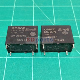 รีเลย์ Relay OMRON คอยล์ 12VDC 24VDC 4P 20A 250VAC **ของแท้** #G4A-1A-PE OMRON (1 ตัว)