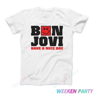 ใหม่ เสื้อยืดคอกลม แขนสั้น ผ้าฝ้ายแท้ พิมพ์ลายวงร็อค bon jovi blur สําหรับผู้ชาย พลัสไซซ์ 128179