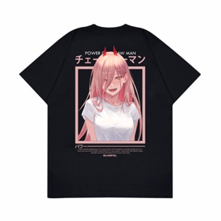 Gilan เสื้อยืด พิมพ์ลายอนิเมะ Chainsaw Man Power Waifu V2 Series-A 0126