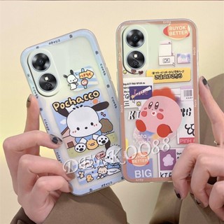 ใหม่ เคสโทรศัพท์มือถือแบบนิ่ม TPU ลายการ์ตูนสุนัขน่ารัก สีชมพู ฟ้า สําหรับ OPPO A38 4G OPPOA38 2023