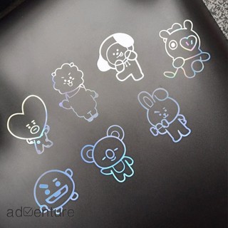 Adven สติกเกอร์เลเซอร์ ลาย KPOP BTS BT21 สีสันสดใส สําหรับติดตกแต่งโทรศัพท์มือถือ