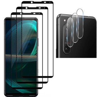 6in1 Full Cover Protective Glass Case For Sony Xperia 1 V 1v Camera Protector For Sony Xperia 10 IV Xperia1 iii ii IV Tempered Film