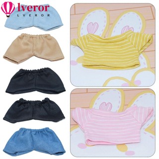 Lveror เสื้อผ้าตุ๊กตา 15 ซม. 1/12 ชุดลําลอง กางเกง เสื้อยืด