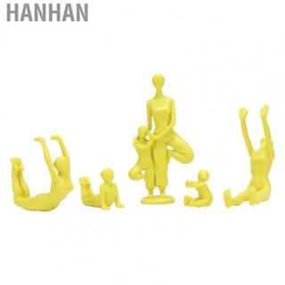 Hanhan 5 Pcs Yoga Statue Decoration Resin Parent Child Yoga Pose Sculpture Statue Set Ornament for Home Zen Room