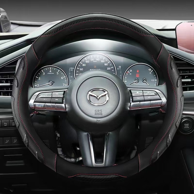 ปลอกหนัง PU หุ้มพวงมาลัยรถยนต์ อุปกรณ์เสริม สําหรับ Mazda 3 Axela 2019 2020 2021 2023 CX-30 2020 2021MX-30 CX-5 CX-50 2021