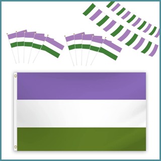 Genderfluid Flag Genderfluid Flag for Suspend Indoor Outdoor Rainbow Banner Fine Stitching Pride Banner Fadeproof Flag Set