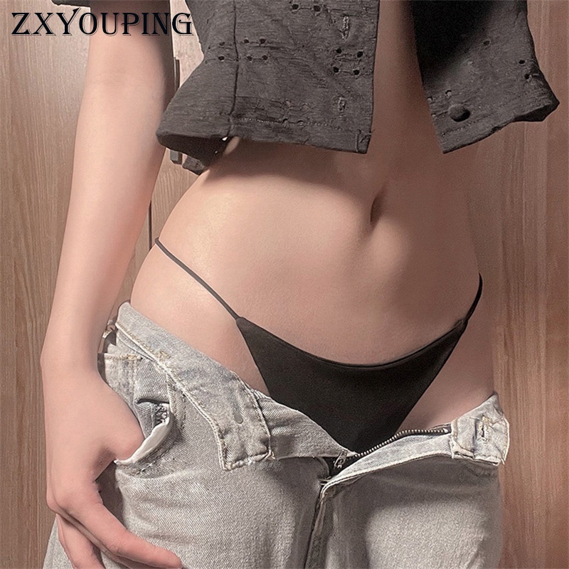 Zxyouping กางเกงชั้นในจีสตริง ผ้าเรยอน ไร้รอยต่อ เอวต่ํา เซ็กซี่ พลัสไซซ์ สําหรับผู้หญิง S-XL