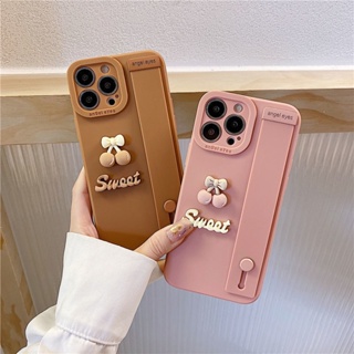 Compatible For Xiaomi Redmi Note 12 Pro+ 11 Pro 12S 11S 10S 10 5G 9S 10 9 8 Pro Redmi 12C 10C A2 A1 9A 9C 9T 10 9 เคสโทรศัพท์มือถือซิลิโคน ลายเชอร์รี่ สีชมพู พร้อมสายคล้องมือ สําหรับ