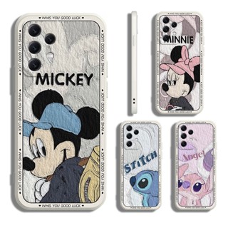 เคส SAMSUNG A04 A03 A02S A03S A02 M02 A71 A51 A11 M11 A70 A70S A50 A50S A30S A30 A10S A20 โทรศัพท์มือถือแบบนิ่ม ลายมิกกี้ มินนี่ สติตช์ นางฟ้า สีขาว สําหรับ