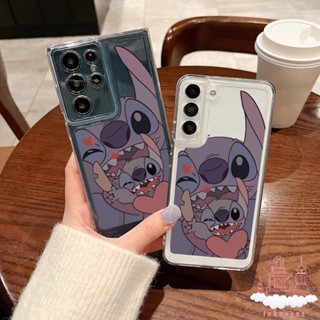 เคสโทรศัพท์มือถือ ซิลิโคนนิ่ม ป้องกันเลนส์ กันกระแทก ลายสติตช์น่ารัก สําหรับ Samsung Galaxy S23 Ultra S22 S21 Plus S20 FE A20 A03 Core A32