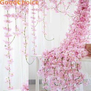 【Good】Cherry Blossom Garland Light Pink Pink Rose Red White 2.2m Artificial Silk【Ready Stock】