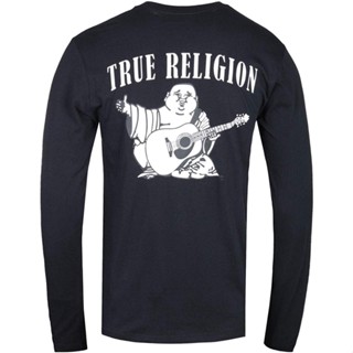 เสื้อยืดแขนยาว พิมพ์ลายพระพุทธรูป True Religion สไตล์คลาสสิก สําหรับผู้ชาย