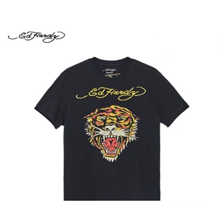 Ed Hardy เสื้อยืด คอกลม แขนสั้น พิมพ์ลาย แนวสตรีท อเมริกัน คลาสสิก ย้อนยุค แฟชั่นสําหรับผู้ชาย