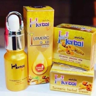 ❤️❤️ เซรั่มขมิ้นทองคำ เฮอร์เบิล HERBAL Turmeric Gold Serum 10ml x 12 ขวด