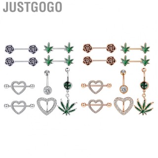 Justgogo Belly Button Rings  Exquisite Color Navel Rings 9Pcs  for Anniversary