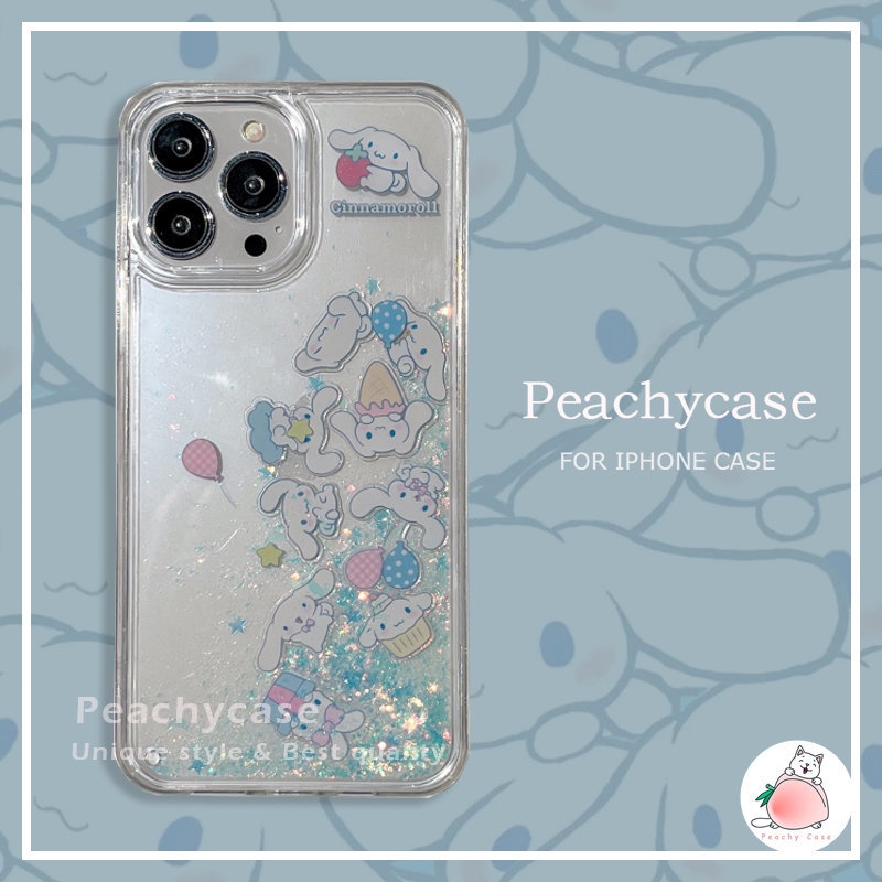 คริสตัลGlitterน่ารักการ์ตูนสีขาวสุนัขClear Quicksandเคสโทรศัพท์สําหรับiPhone 16 17 15 Plus 14 13 12 Pro Max 11 Xr Xsอะคริลิคฮาร์ดPCกันกระแทกปกหลัง