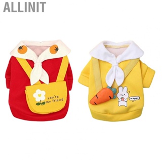 Allinit Puppy Clothing  Clear Print Stylish Bowtie Cute Dog Clothes Polyester Exquisite with Bag for Autumn