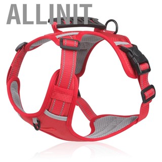 Allinit Dog Harness Leash Set Double Protection Reflective Adjustable Vest for