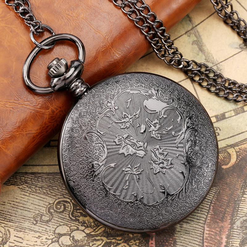Starry Blue Dial Pocket Watch เลขโรมันจี้ Bronze Hollow Case Steampunk Vintage สร้อยคอแขวนนาฬิกา
