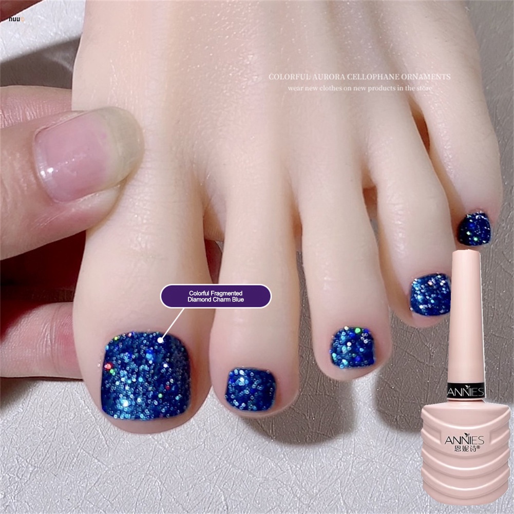 สีเจลทาเล็บ ANNIES สีเจลกริตเตอร์ รุ่น ผสมกากเพชรแน่นมากๆ Flash Diamond nail gel สีเจลแฟลช สีทาเล็บเจลลูกแก้ว เลื่อม nuuo