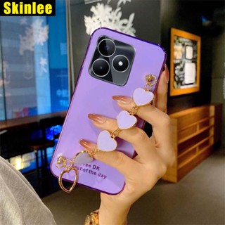 ใหม่ เคสใส แบบนิ่ม ชุบไฟฟ้า พร้อมสายคล้อง สําหรับ Realme C35 C53 C51 C55