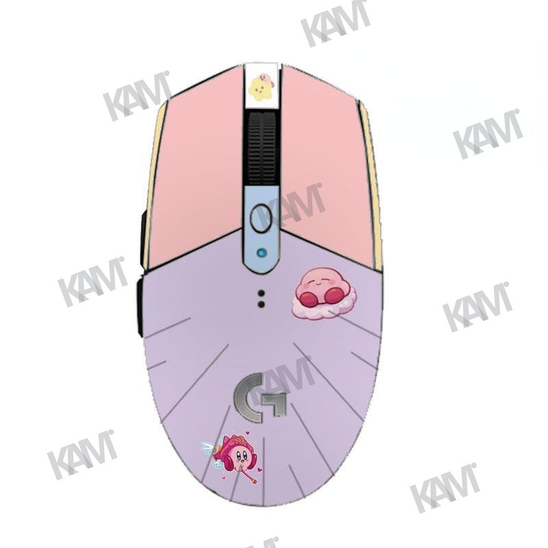 Kam Mouse Side Grip สติกเกอร์ยืดสติกเกอร์เคลือบด้านกันลื่นฟิล์มป้องกันดูดซับเหงื่อการ์ตูนผิวเมาส์สำหรับ Logitech G102 G304 ฟิล์มป้องกันรอยขีดข่วน